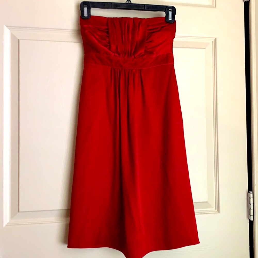 Red silk Banana Republic dress